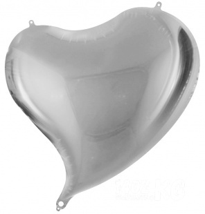 Сердце, Изгиб, Серебро, 1 шт. (*)