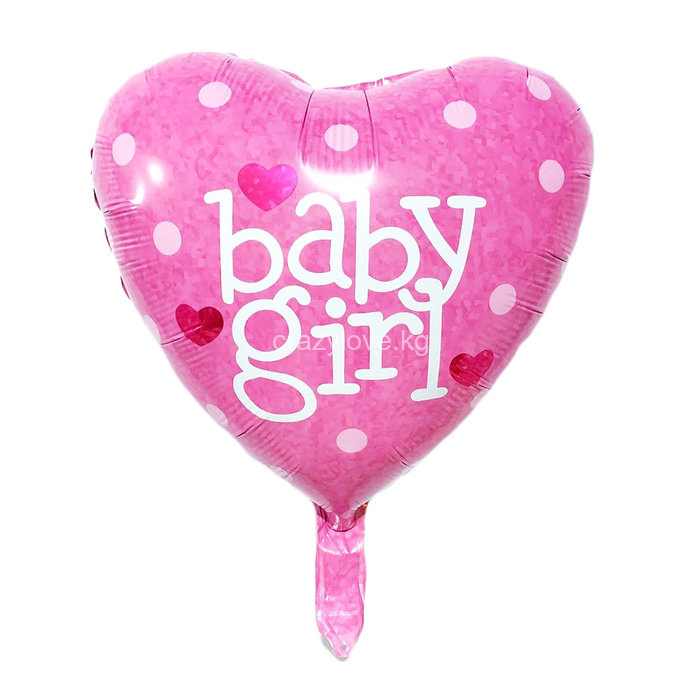 Фольгированное сердечко "Малышка / Baby Girl", 18"(*)