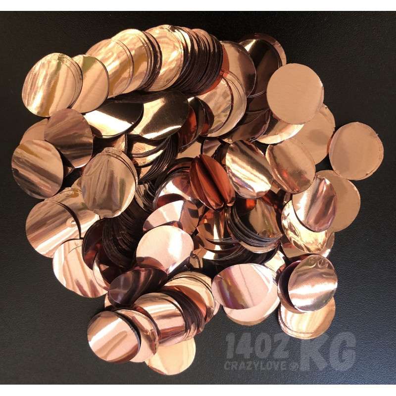 Конфетти фольга Круг Розовое золото, металлик 1см, 50г