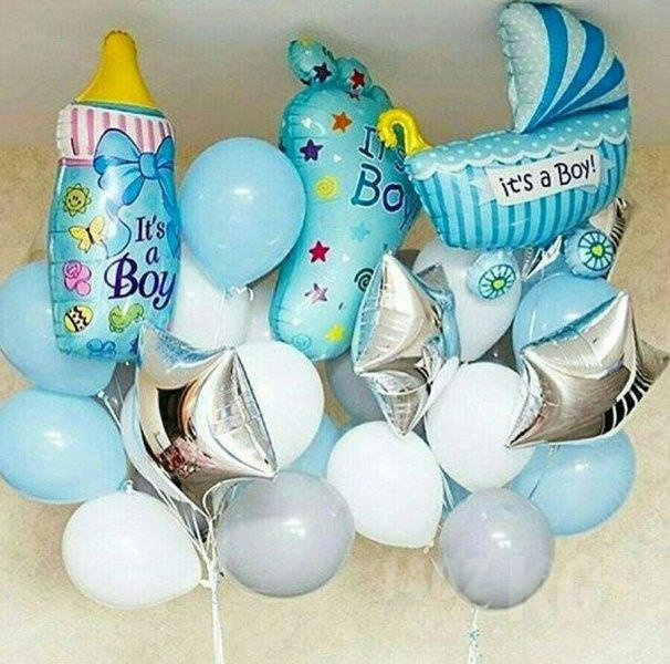 Облако из шаров "на выписку малыша или малышки" (7)