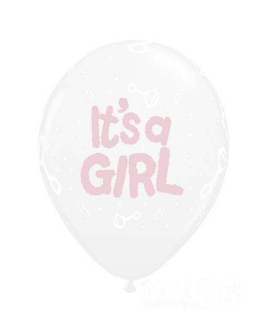 Шарик It`s a Girl! белый, 12" (30см)*