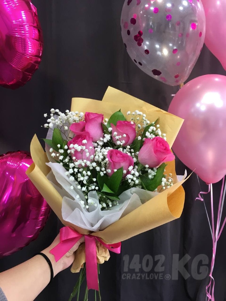 Букет "Розовый закат" мини